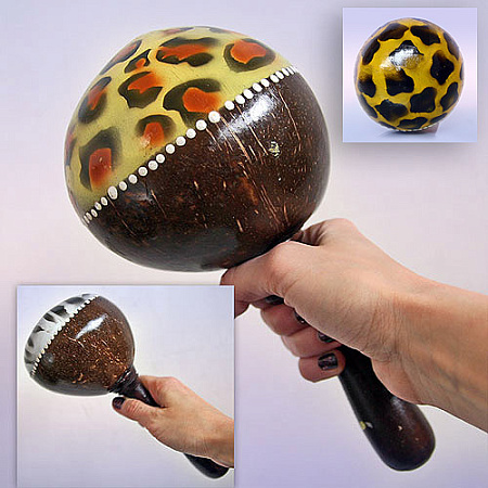 Маракас из кокоса Расписной professional 22см