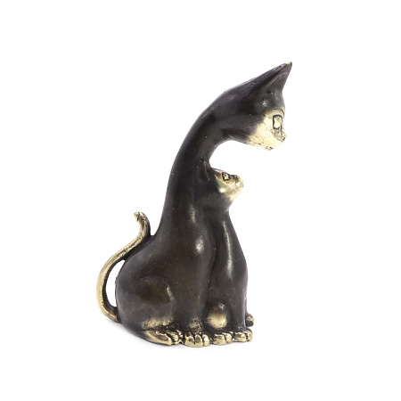 Статуэтка Кошка с котенком привлекает привлекает мир, любовь, гармонию и счастье в дом 11см металл
