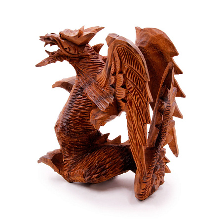 Статуя Дракон с крыльями 20см Защищает и приумножает сокровища