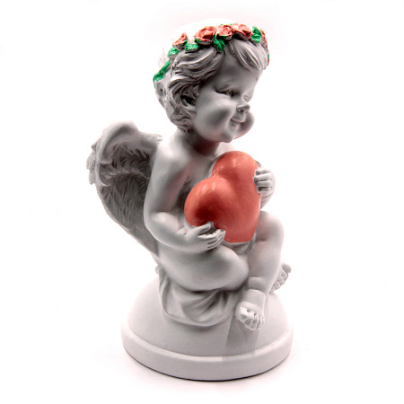 Фигурка Ангелочек с сердечком  дарует защиту семейных отношений 14,5см-8см 416гр ХРУПКОЕ