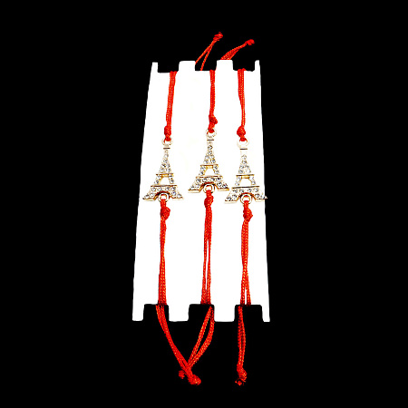 Браслет Красная нить Эйфелева башня символ карьерного роста, успеха, любви и романтики уп 3шт