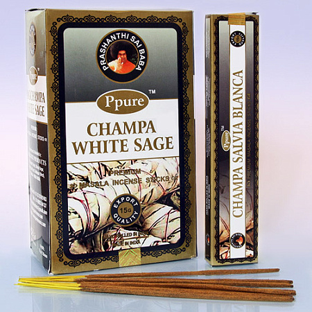 Благовония Ppure 15гр White Sage аромапалочки Белый Шалфей уп-12 шт