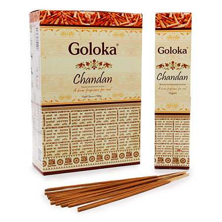 Благовония Goloka Chandan блок 12шт 15g светлые с пыльцой