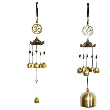 Музыка ветра MW-MT108 Фен Шуй ОМ и 6 колокольчиков под пагодой 