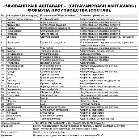 ЧАВАНПРАШ Аштаварг 500гр 