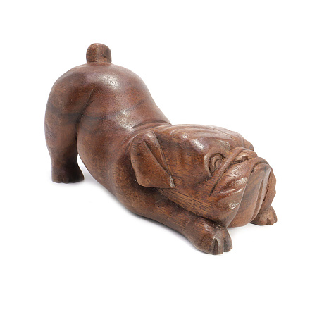 Сувенир из дерева Собака Бульдог символ любви дружбы и защиты 22см