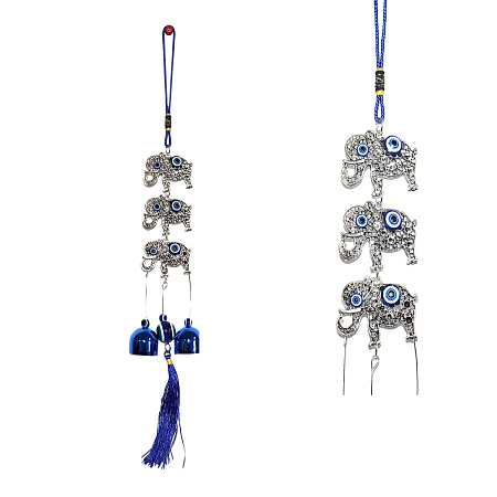 Музыка ветра MW-GT33 УЦЕНКА Фен Шуй 3 Слоника и 2 колокольчика 