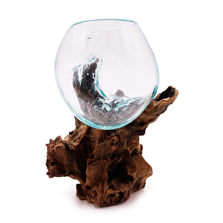 Ваза на корне стекло Хрупкое МИКС символ процветания в доме 13см-15см