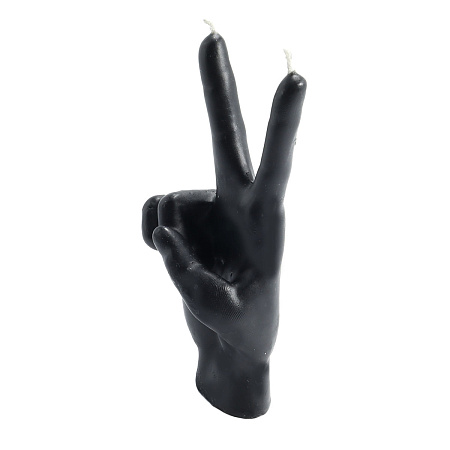Свеча фигурная Рука peace черная