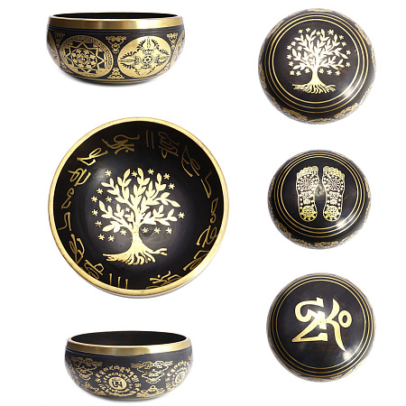Чаша ДЕКОР  с золотыми символами Дерево Жизни 5 металлов от 600гр -800гр h-7cм d-13см ХРУПКОЕ