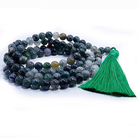 Четки из камня 108 бусин Зеленая Яшма Открывает денежный канал снимает блоки 8мм