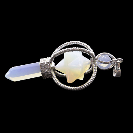 Кулон-маятник Меркаба из Лунного камня для гадания 7см 