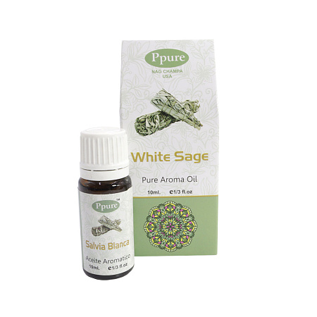 Масло Ppure WHITE SAGE 10мл уп-4шт Белый Шалфей ароматическое масло для аромаламп 