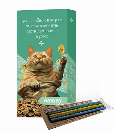 Набор MONEY2 благовония HEM с подставкой и восковые свечи с травами S24-MO2