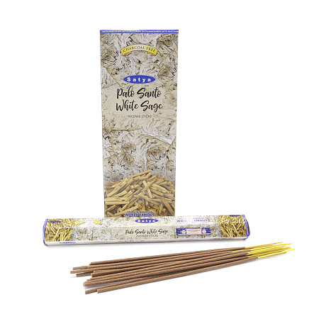 Благовония Satya Hexa Palo Santo White Sage Пало Санто-Белый Шалфей аромапалочки уп-6шт SH-PSWS