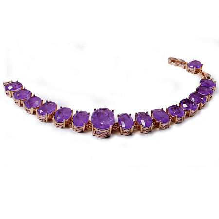 Ювелирное украшение браслет German Gold c редким камнем Лавандовый Топаз Параиба цвет сиреневый