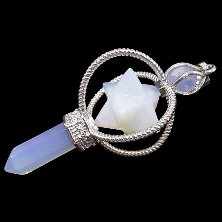 Кулон-маятник Меркаба из Лунного камня для гадания 7см 