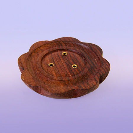 Подставка под благовония Цветок УЦЕНКА деревo резное 7.5см 