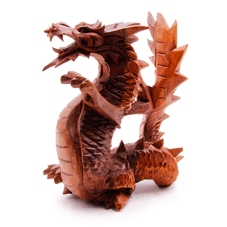 Сувенир из дерева Дракон 15см Защищает дом и приумножает сокровища