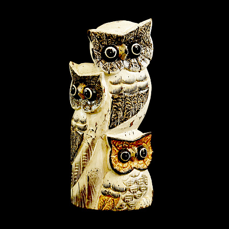Статуэтка Три совы дерево албезия 30см-14см - символ благополучия и процветания в семье