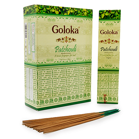 Благовония Goloka Patchouli Пачули блок 12шт светлые с пыльцой