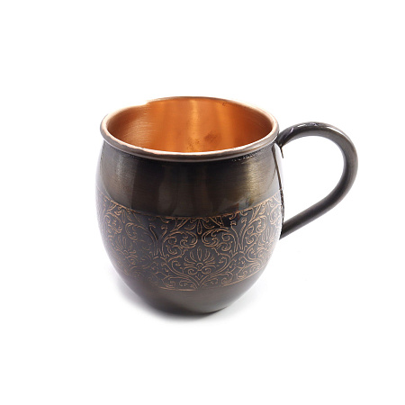 Медная кружка с ручкой для настаивания медной воды 500ml CAE-10