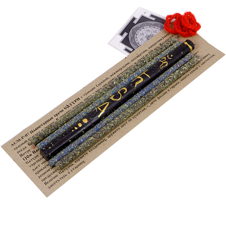 Набор ПЛАНЕТАРНЫХ свечей, Сатурн с шерстян браслетом Защита от порчи Устранение бедности уп 5шт 17см