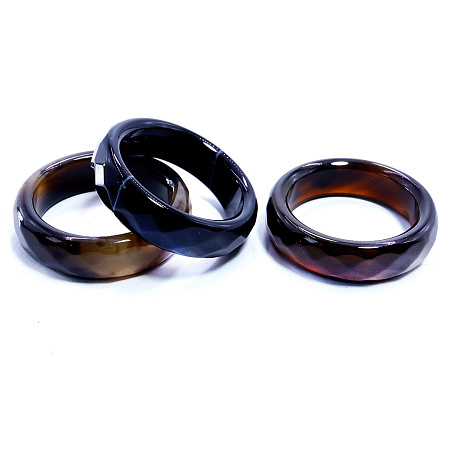 Кольцо из камня агат Капучино с огранкой для везения и счастья размеры 16-19мм