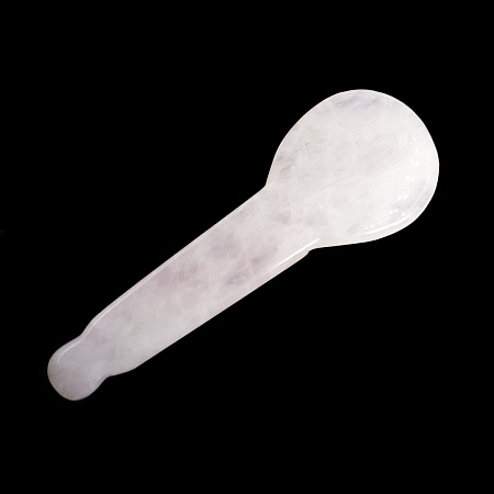 Скребок лопатка из камня Розовый кварц для лица и массажа Гуаша Китай