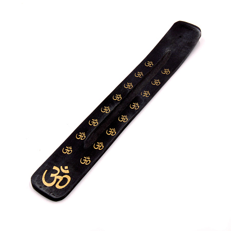 Подставка под благовония Лыжа Золотой ОМ дерево уп 10шт Черные 25см