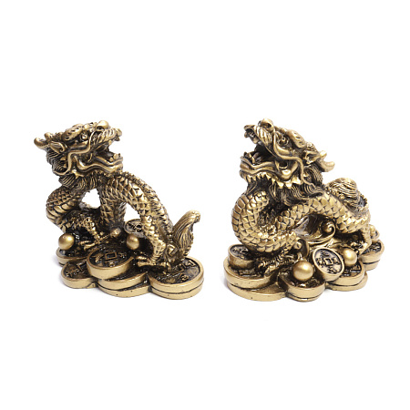 Фигурка Фен Шуй Дракон уп-2шт YY11-256 дарует мощную защиту бержет и приумножает богатство 5см-7см