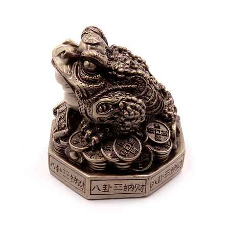 Фигурка Фен Шуй Жаба богатства  на багуа и на монетах Дом полная чаша 10см-10см  ХРУПКОЕ