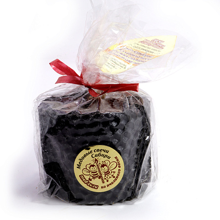 Свеча пчелиный воск Фонарик Черная Вр. гор. более 300 мин. размер 5х5см