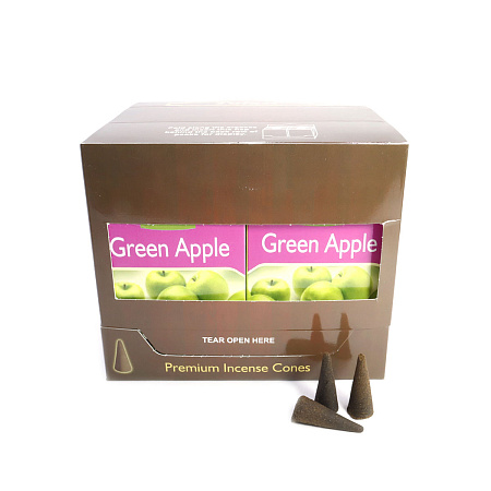 Благовония конусы Sarathi Cones Green apple зеленое яблоко уп-12шт