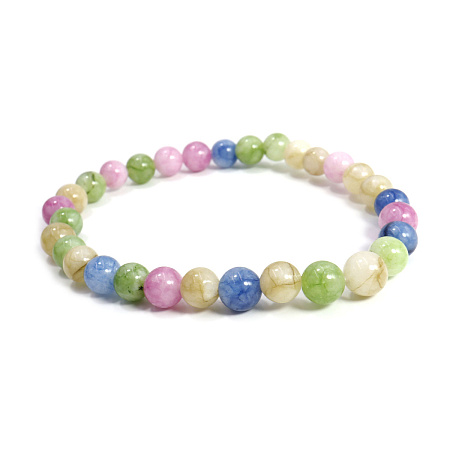 Браслет из камня РАДУГА разноцветный агат на счастья и веселья 6мм