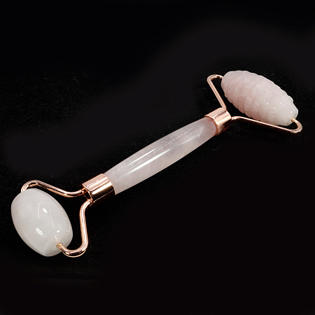 Роликовый массажер из камня Розовый кварц    