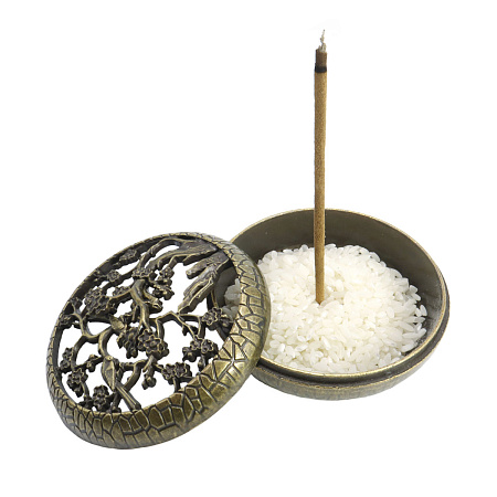 Подставка под благовония с цветущим Деревом Жизни металл под бронзу 4,5см 8,5см