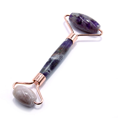 Роликовый массажер Аметист и розовый кварц-привлекает энергии Венеры и омолаживает