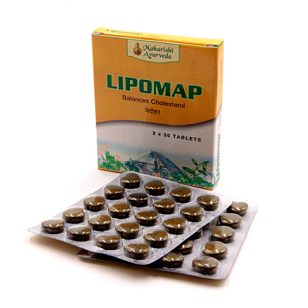 Ayurveda Lipomap Maharishi Липомап улучшает работу печени,очищает кровь 40таб