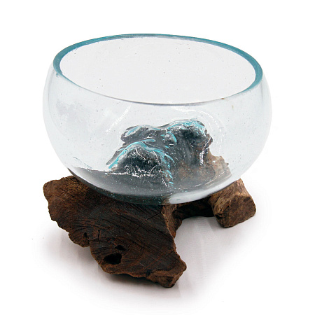 Ваза на корне стекло украшение интерьера Хрупкое 15см-20см