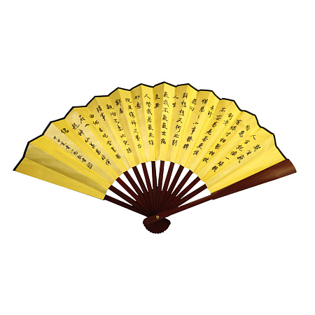 Веер ZFC03-27 дерево роспись на бумаге Цветы Сакура 33см