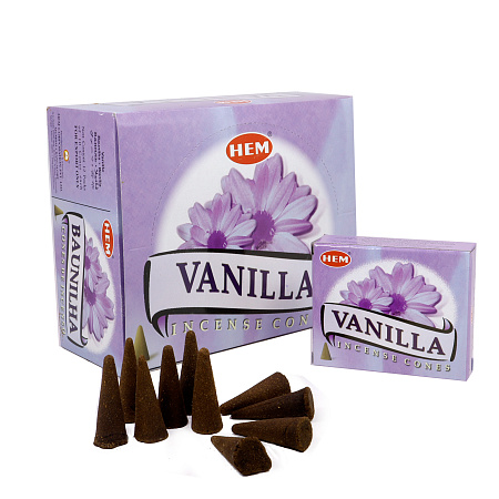 Благовония конусы HEM Vanilla ваниль уп-12шт