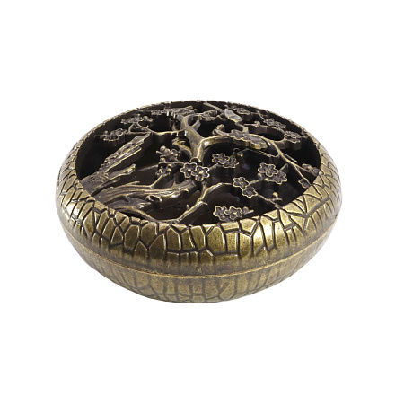 Подставка под благовония с цветущим Деревом Жизни металл под бронзу 4,5см 8,5см