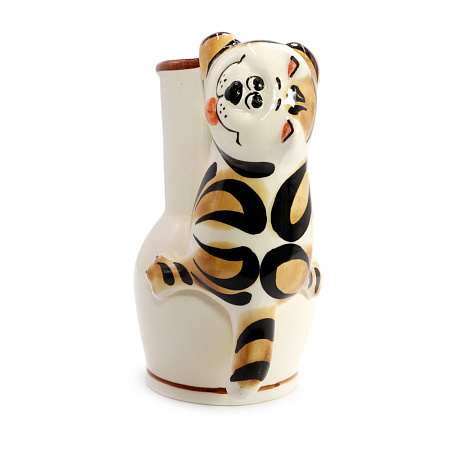 Аромалампа Крынка с котом керамика глазурь 14см