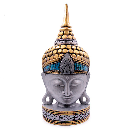Сувенир из дерева Голова Будда с мозаикой из стекла дерево Суар 50см