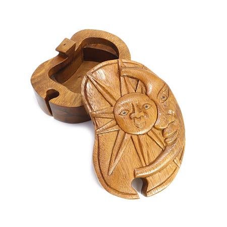 Шкатулка Солнце 10см-13см из ценных пород дерева Тик