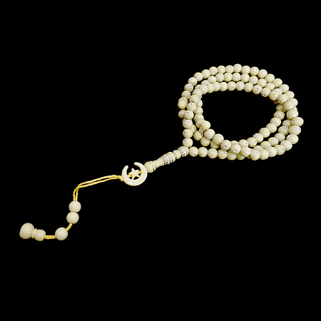 Четки мусульманские 99 бусин желтые 