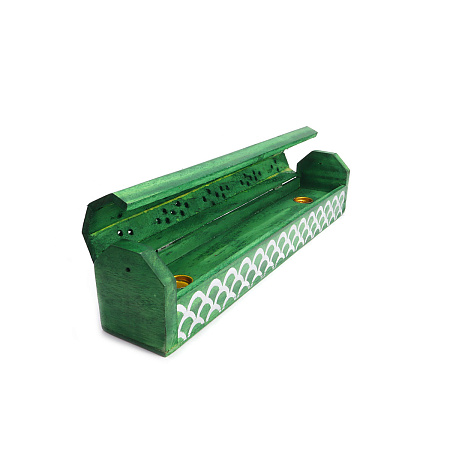 Подставка под благовония Пенал из дерева Шишам HM-CB-23 с резьбой 30см-5,5см-6см