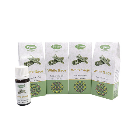 Масло Ppure WHITE SAGE 10мл уп-4шт Белый Шалфей ароматическое масло для аромаламп 