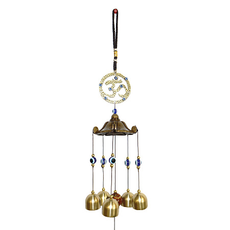 Музыка ветра MW-MT108 Фен Шуй ОМ и 6 колокольчиков под пагодой 